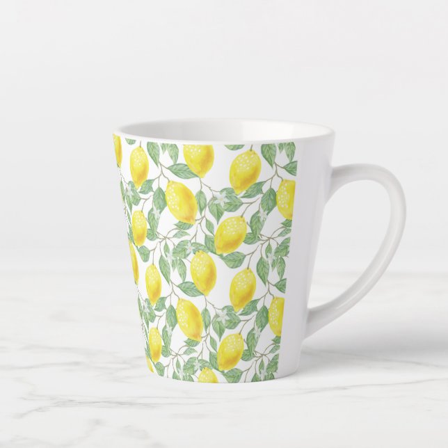 Tasse Latte Latte Mug-Lemons Imprimer (Droite)