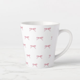 Tasse Latte Latte Mug, Motif de Bow rose