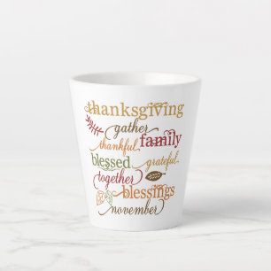 Tasse Latte Latte Mug-Thanksgiving