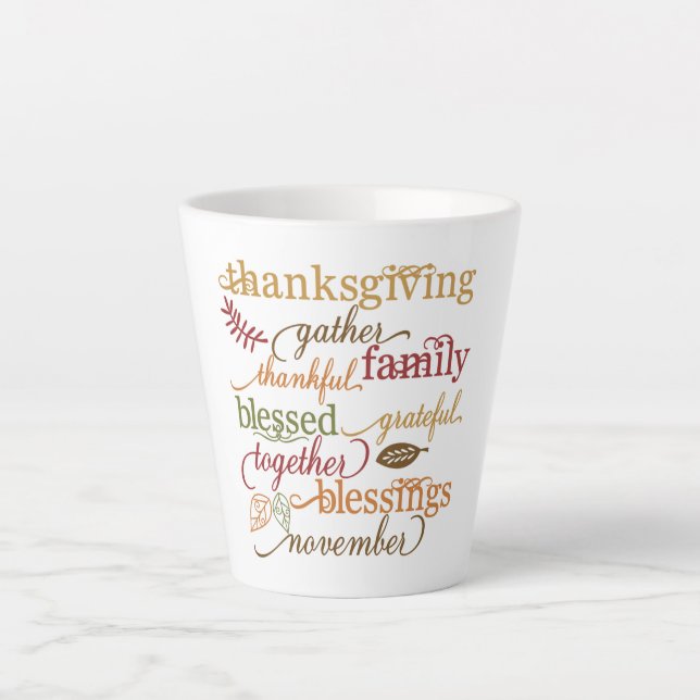 Tasse Latte Latte Mug-Thanksgiving (Devant)