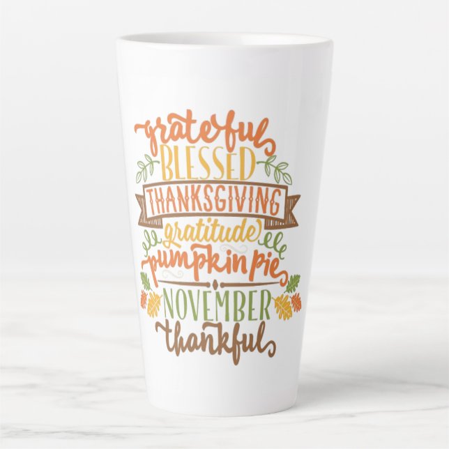 Tasse Latte Latte Mug-Thanksgiving (Devant)