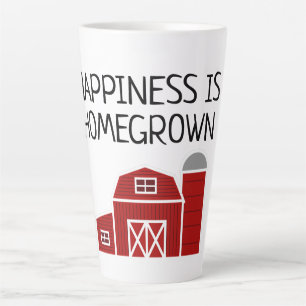Tasse Latte Le bonheur est maison de ferme de la grange rouge