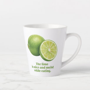 Tasse Latte Le citron vert, juteux, fruit vert frais