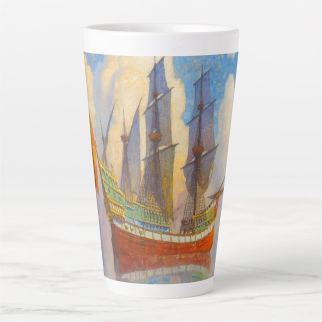 Tasse Latte Le galion d'or de Newell Convers Wyeth (Devant)