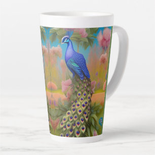 Tasse Latte Le paon dans le jardin