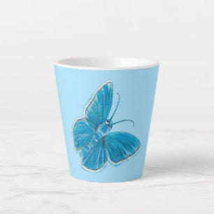 Tasse Latte Le papillon bleu de mignonne Chapman