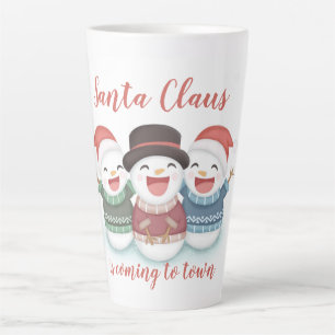 Tasse Latte Le Père Noël arrive en ville