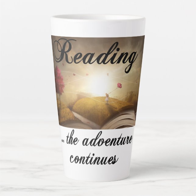Tasse Latte Lecture, l'aventure continue (Devant)