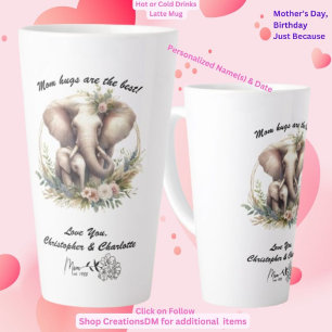 Tasse Latte Les câlins personnalisés de maman sont les meilleu
