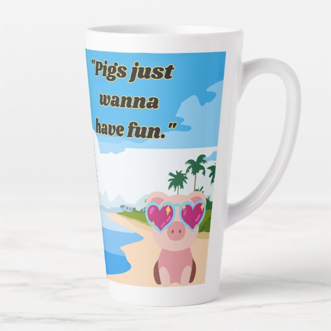 Tasse Latte les cochons veulent s'amuser (Droite)