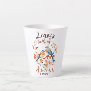 Tasse Latte Les feuilles Chutent - Les Oiseaux D'Automne Et Le