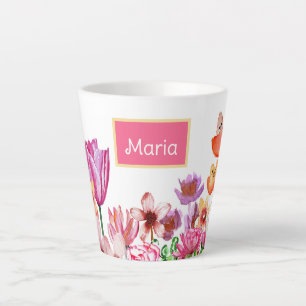 Tasse Latte Les fleurs du jardin du printemps