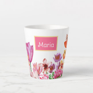 Tasse Latte Les fleurs du jardin du printemps