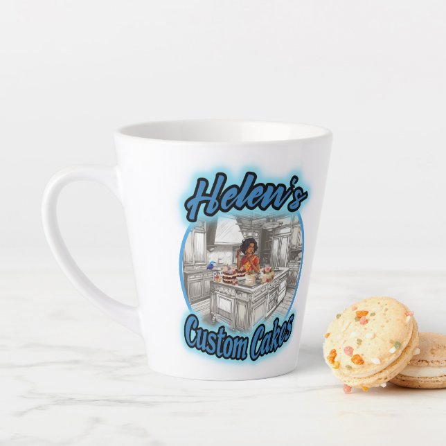 Tasse Latte Les gâteaux personnalisés d'Helen (En situation)
