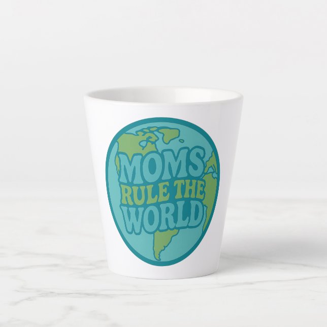 Tasse Latte Les mamans règnent sur le monde Groovy Globe (Devant)