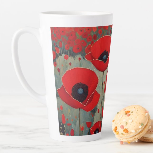 Tasse Latte Les pavots (En situation)
