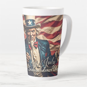 Tasse Latte L'esprit de liberté en rouge, blanc et bleu