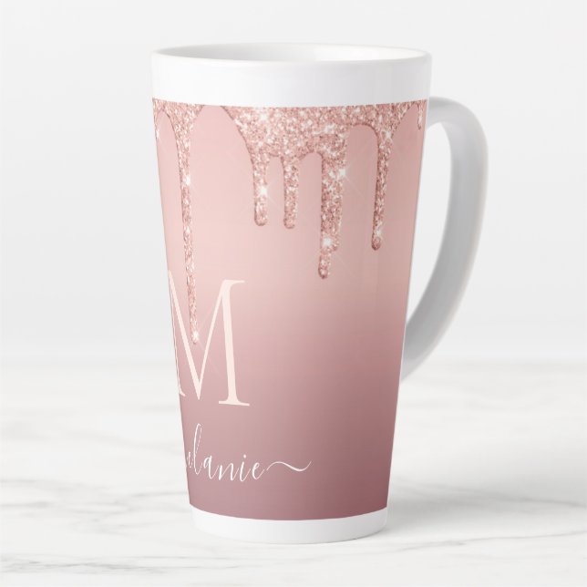 Tasse Latte Lettre de nom personnalisé de la Parties scintilla (Angle droit)