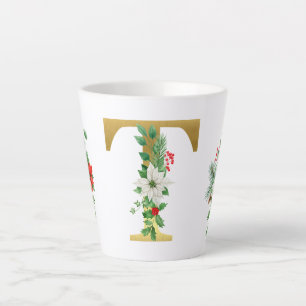 Tasse Latte Lettre en latte de marmite en or monogramme