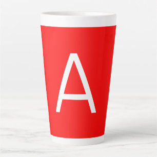 Tasse Latte Lettre initiale du monogramme rouge professionnel