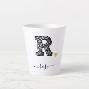 Tasse Latte LETTRE MONOGRAPHIQUE D'ÉCRAN RÉtro R, BOUGIE EN 