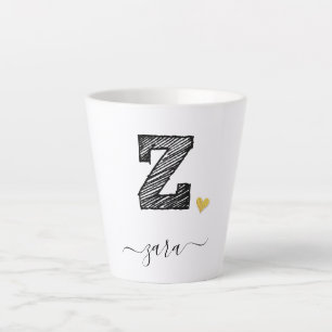 Tasse Latte LETTRE MONOGRAPHIQUE D'ÉCRAN RÉtro Z, BOUGIE EN LA