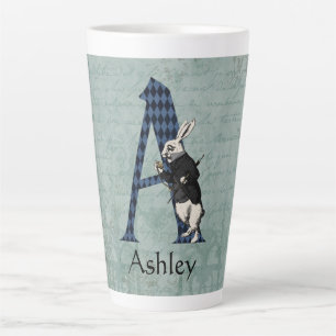 TASSE LATTE LETTRE TAPIS BLANC A