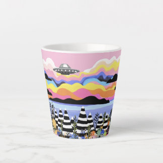 Tasse Latte Lever de soleil avec OVNI