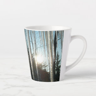 Tasse Latte Lever du soleil à travers Icicles hiver Photograph