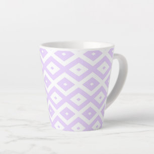 Tasse Latte Lilac motif de diamants violet et blanc