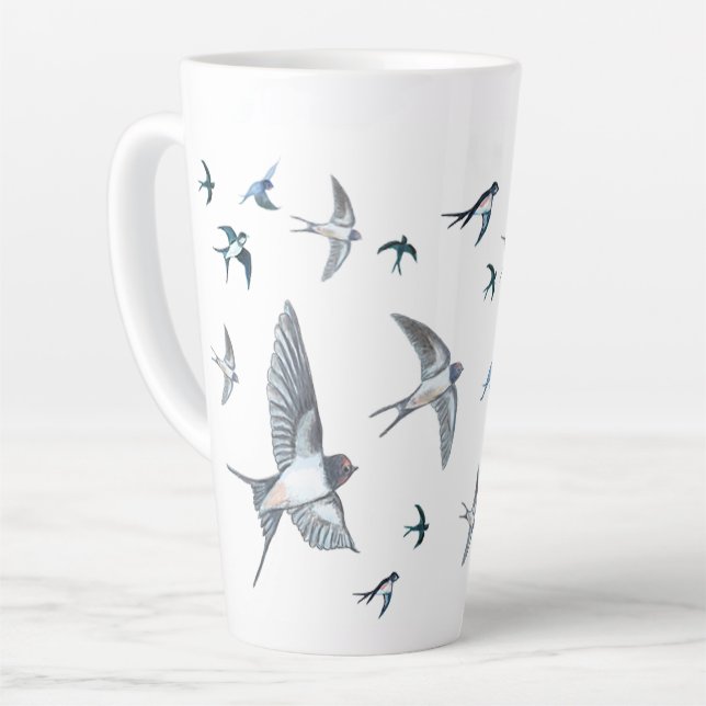 Tasse Latte L'Illustration De L'Avalière Volante (Angle gauche)