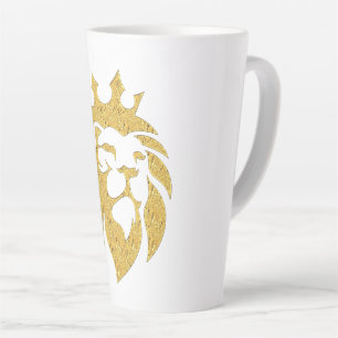 Tasse Latte Lion Avec Couronne - Style Or 1