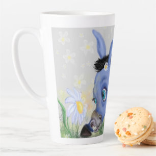 Tasse Latte Little Donkey and Daisy - Add Your Name / texte