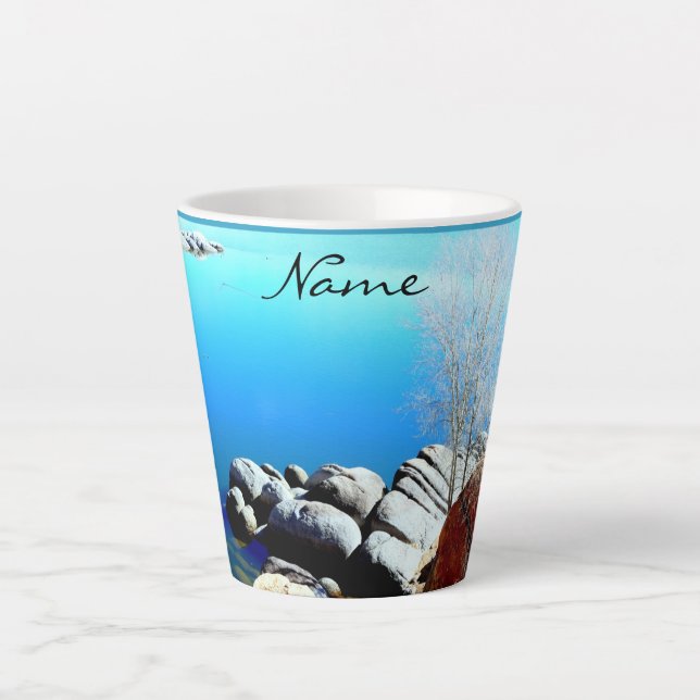 Tasse Latte Littoral de Watson Lake Thunder_Cove (Devant)