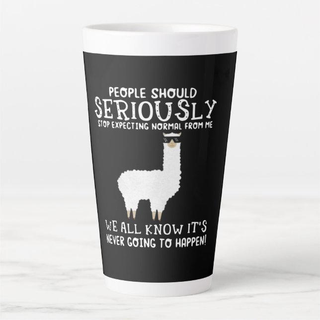 Tasse Latte Llama Gift| Les gens devraient sérieusement (Devant)