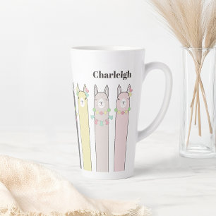 Tasse Latte Llamas colorées Cute Retro Personnalisées