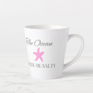 Tasse Latte L'Océan m'a rendu salé, Thème de plage côtière