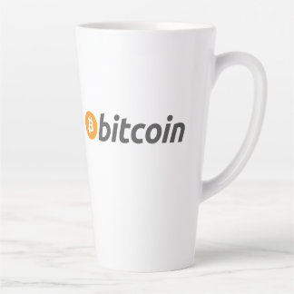 Tasse Latte Logo Bitcoin grand avec symbole Bitcoin orange