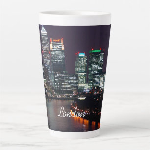 Tasse Latte Londres City Night Skyline Royaume-Uni Voyage