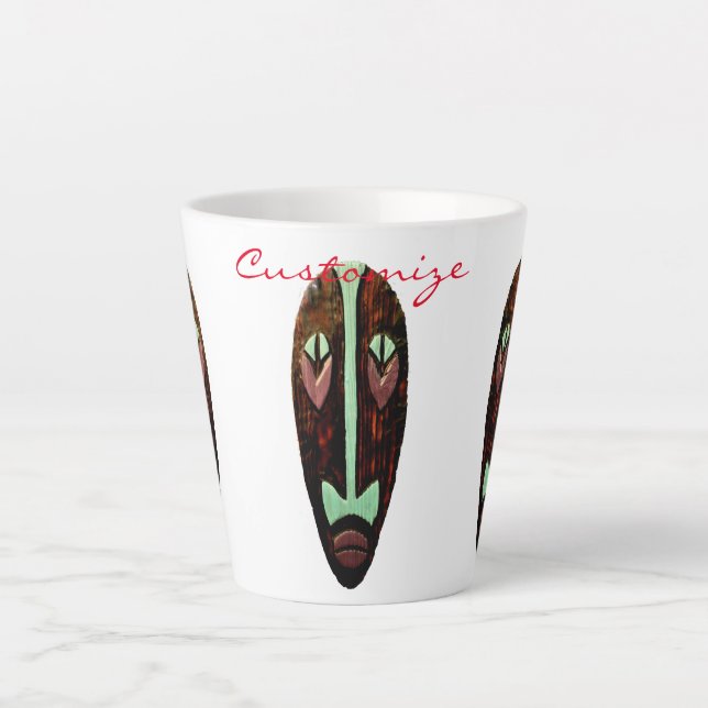 Tasse Latte Long Tonnerre de Masque Tiki (Devant)