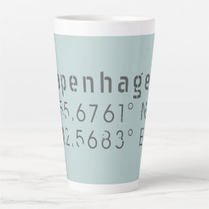 Tasse Latte Longitude Latitude Copenhague 