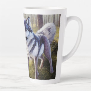 Tasse Latte Loup coloré debout