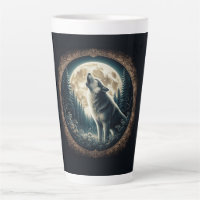 Loup vintage et lune classique