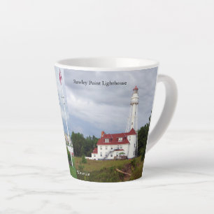 Tasse Latte Lumière du quai de deux rivières et phare de Rawle