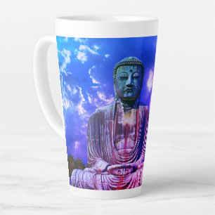 Tasse Latte Lumière Méditation Bouddha couleur de la statue