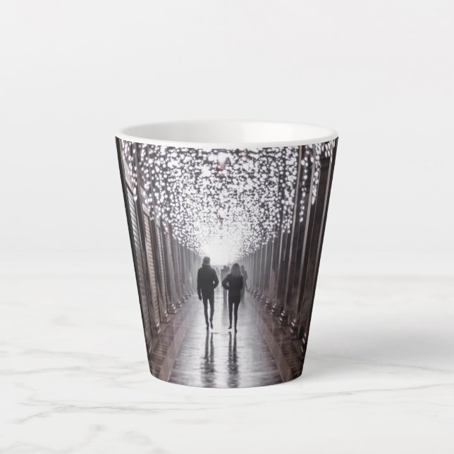 Tasse Latte Lumière, ombres et symétrie - sépia (Devant)