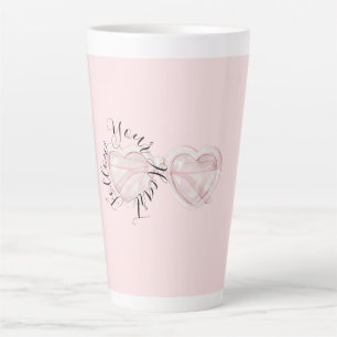 Tasse Latte Lunettes de soleil à cœur rose blush Citation