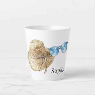 Tasse Latte Lunettes de soleil bleues Travel noeuds chapeaux d
