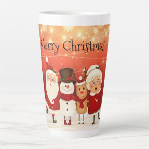 Tasse Latte M. et Mme Claus Snowman et Rudolph