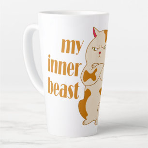 Tasse Latte Ma bête intérieure fainéante citation de motivatio